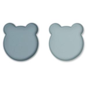 Assiettes Marty Mr bear blue mix 2 pièces - Liewood