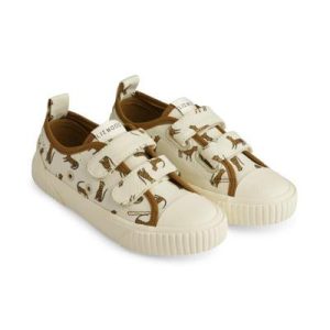 Baskets pour enfant à scratch en toile Kim Leopard Sandy