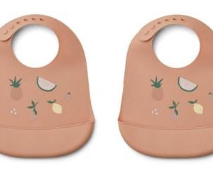 Bavoirs Tilda en silicone fruit pale tuscany 2 pièces - Liewood