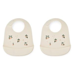 Bavoirs en silicone Tilda 2 pièces peach / sea shell mix - Liewood