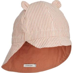 Casquette enfant protège nuque réversible Gorm Y/D Stripe Tuscany rose / Sandy