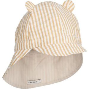 Casquette enfant protège nuque réversible Gorm Y/D stripes Yellow mellow / Crème de la crème