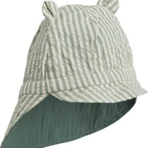 Chapeau de soleil enfant réversible Gorm Y & D stripe Peppermint & Sandy