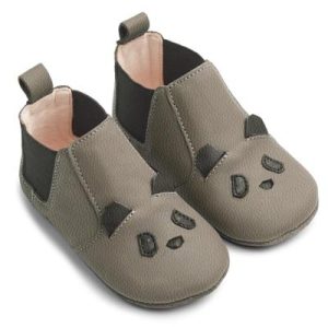 Chaussons en cuir bébé Edith Panda grey