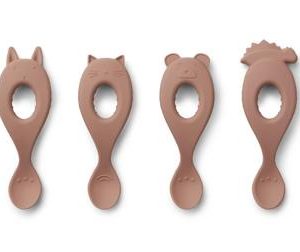 Cuillères Liva en silicone dark rose 4 pièces - Liewood