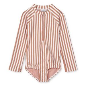 Maillot de bain fille Magali Y/D Stripe Tuscany rose / Crème de la crème