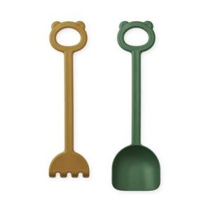 Pelle et rateau de plage Hilda Garden green & Golden caramel