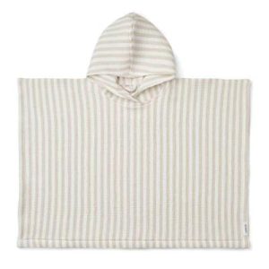 Poncho de bain Paco Y & D Stripe Crisp white & Sandy