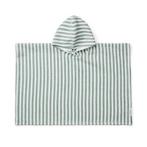 Poncho de bain Paco Y/D stripes Peppermint / White