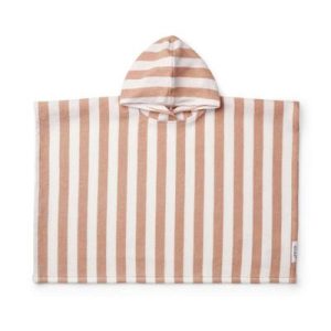 Poncho de bain Paco Y/D stripes White / Tuscany rose