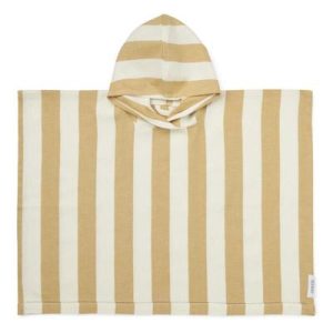 Poncho de bain Roomie Y & D Stripe White & Yellow mellow