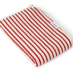 Serviette de plage Hansen Y & D stripe Apple red & Crème de la crème