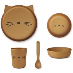 Set de repas Brody cat golden caramel - Liewood