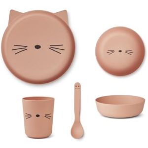 Set de repas Brody cat rose blush - Liewood