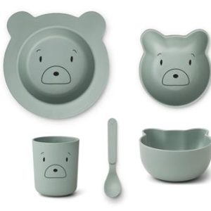 Set de repas Joana Mr bear peppermint - Liewood