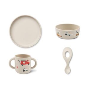 Set repas en silicone Vivi emergency vehicles sandy - Liewood