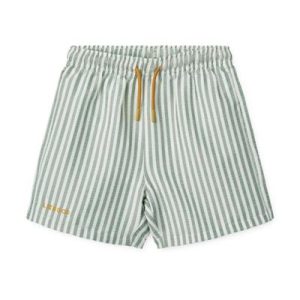 Short de plage enfant Duke Stripe Peppermint / Crisp white