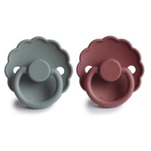 Tétines en silicone 2 pièces Daisy French gray/woodchuck - Frigg